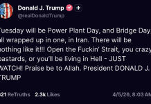 Trump Warns Iran on Easter: ‘Open the F-ckin’ Strait, You Crazy Bastards’